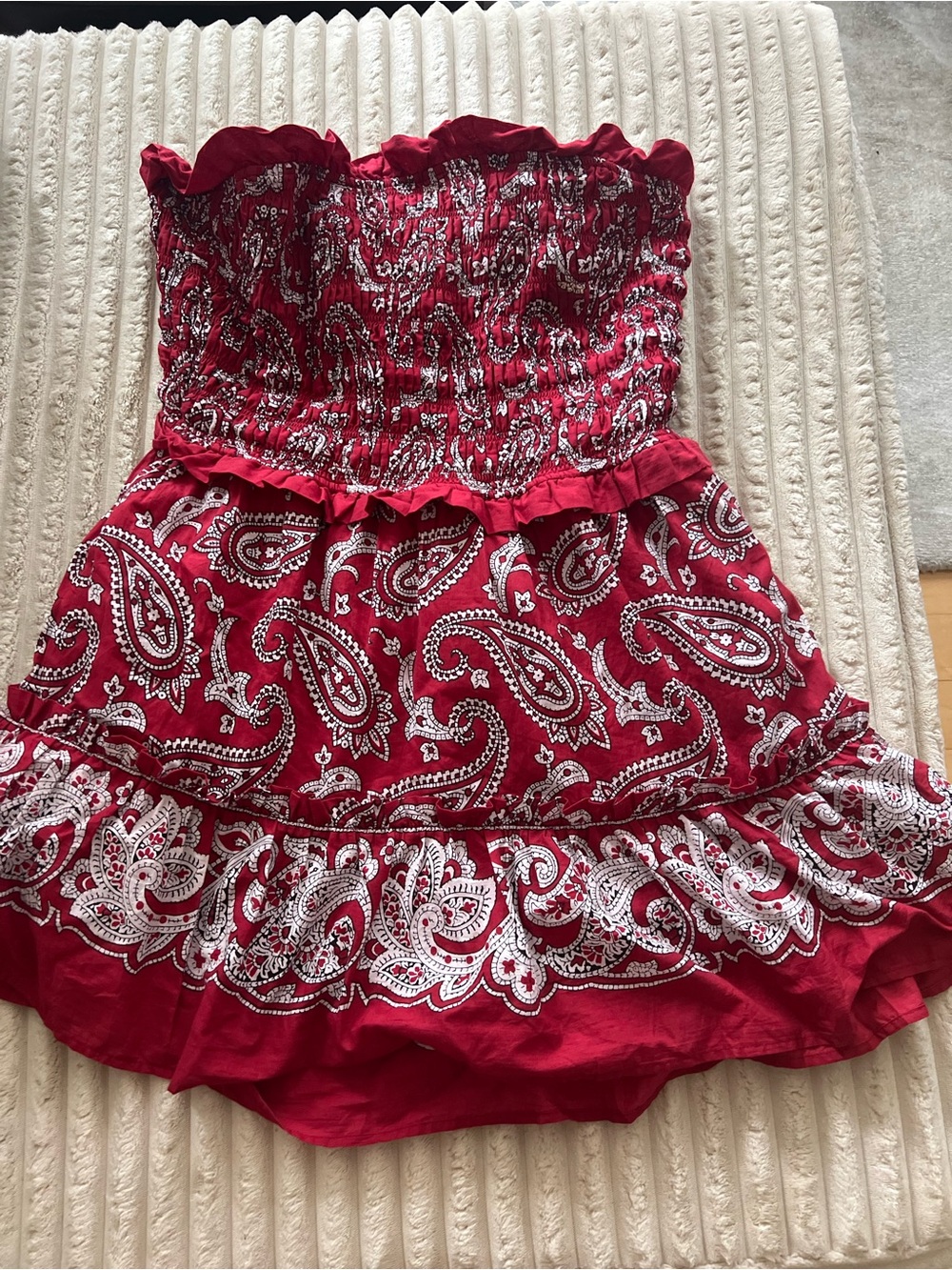 Sea New York Red Paisley Strapless Mini dress - Picture 3 of 5